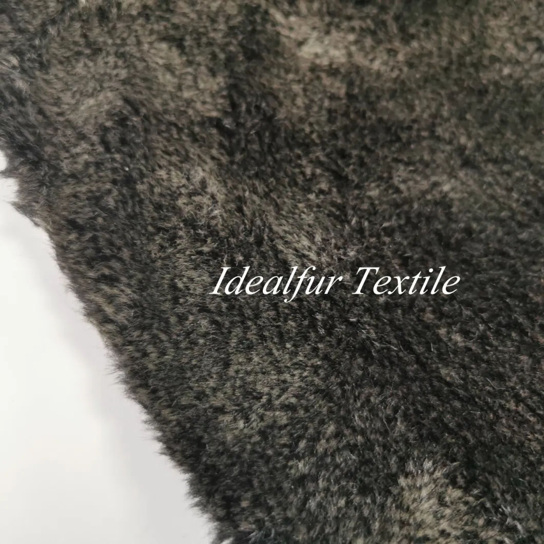Short Pile Faux Fur Fabric with Sponge and Leather for Carpet or Cushion